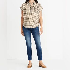 Madewell maternity side-panel slim boyjean: adjustable edition